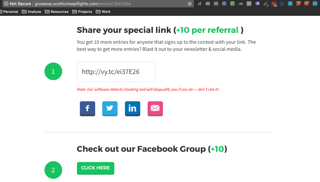 VYPER Facebook group custom entry