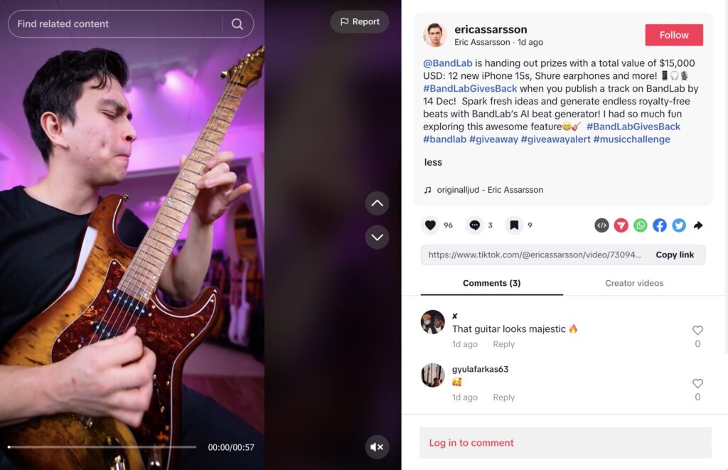 Bandlab TikTok Giveaway