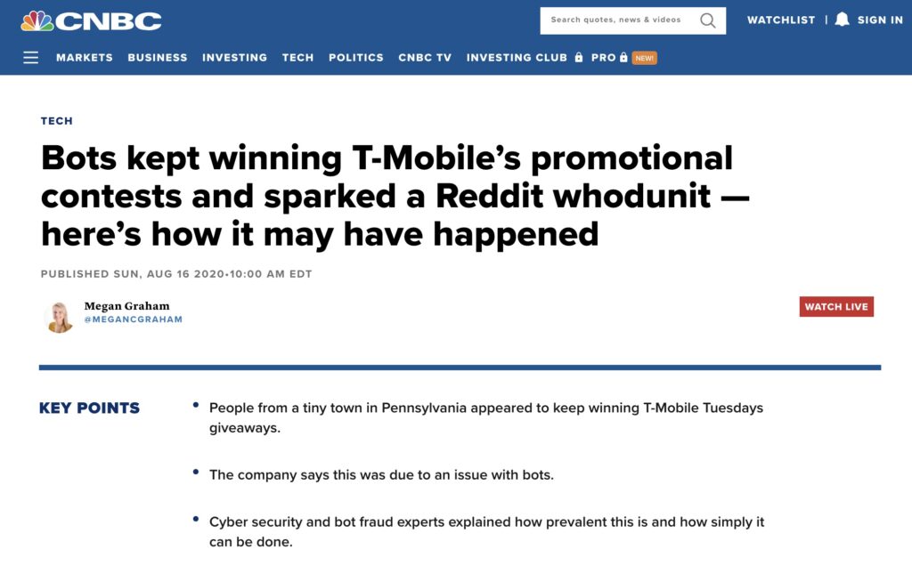 CNBC T-Mobile contest