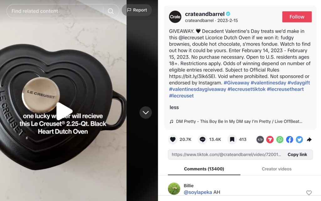 Crate and Barrel Valentines Day Giveaway