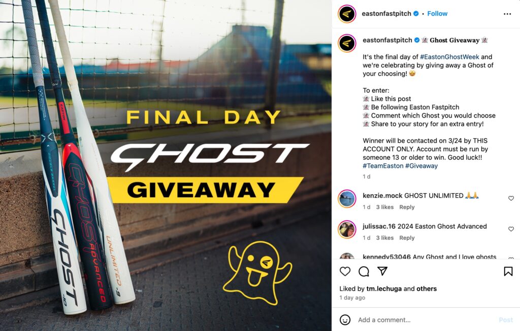 Easton Fastpitch Instagram Giveaway