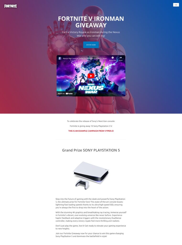 Fortnite Giveaway Screen Capture