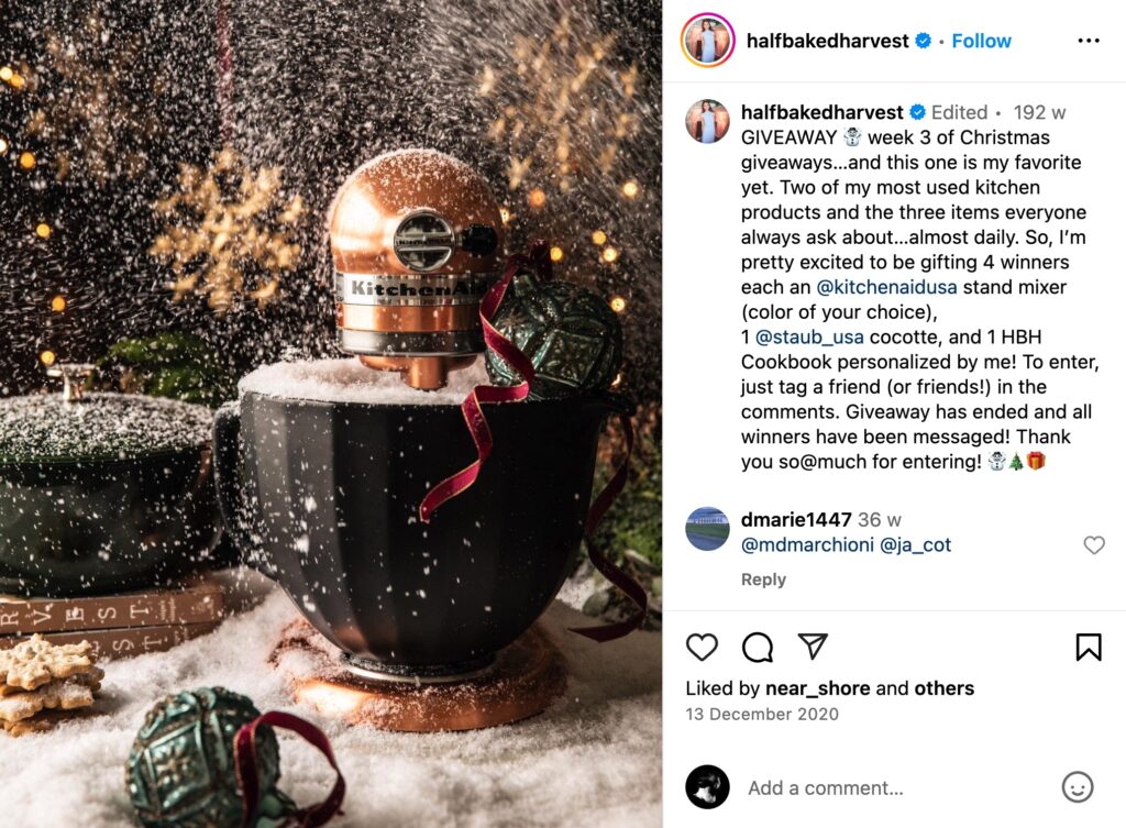 HalfBakedHarvest Instagram Giveaway