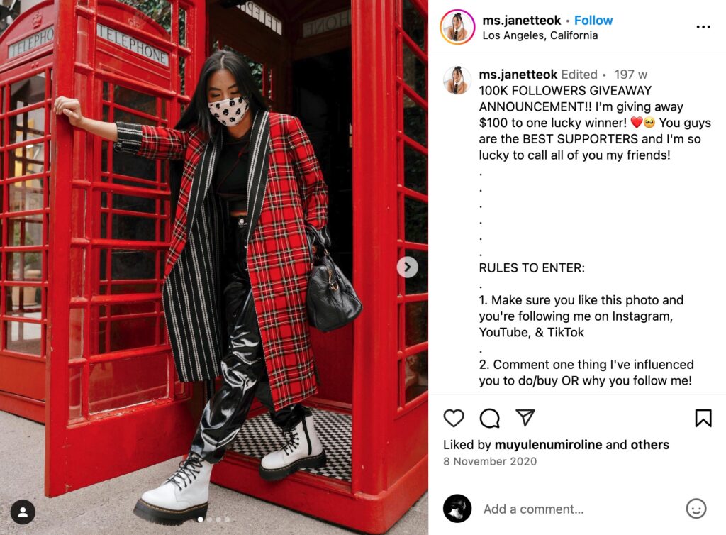ms.janetteok Instagram giveaway