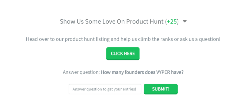 VYPER community submission growth custom entry