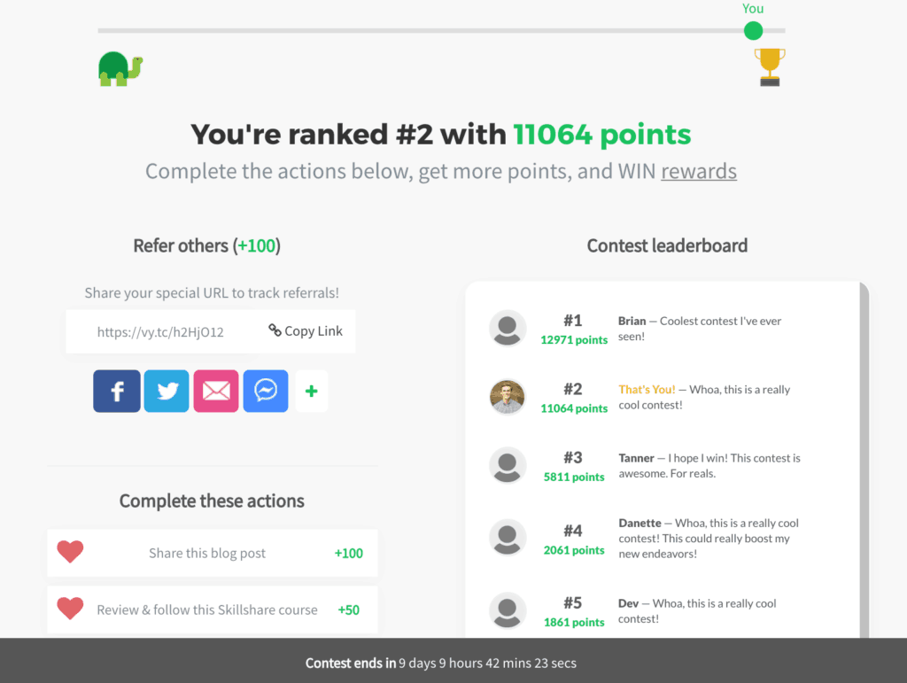 facebook contest using leaderboards