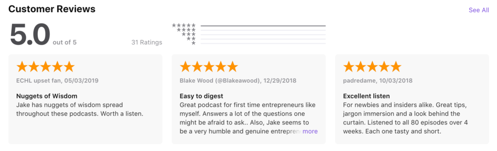 creative marketing ideas - podcast reviews