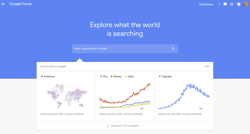 growth hacking tools - google trends