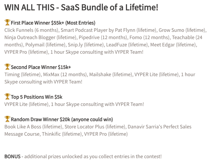 contest reward example