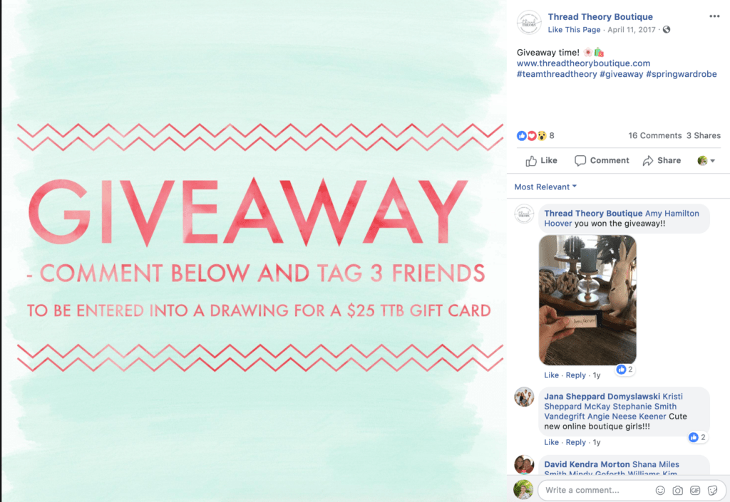 facebook image post giveaway