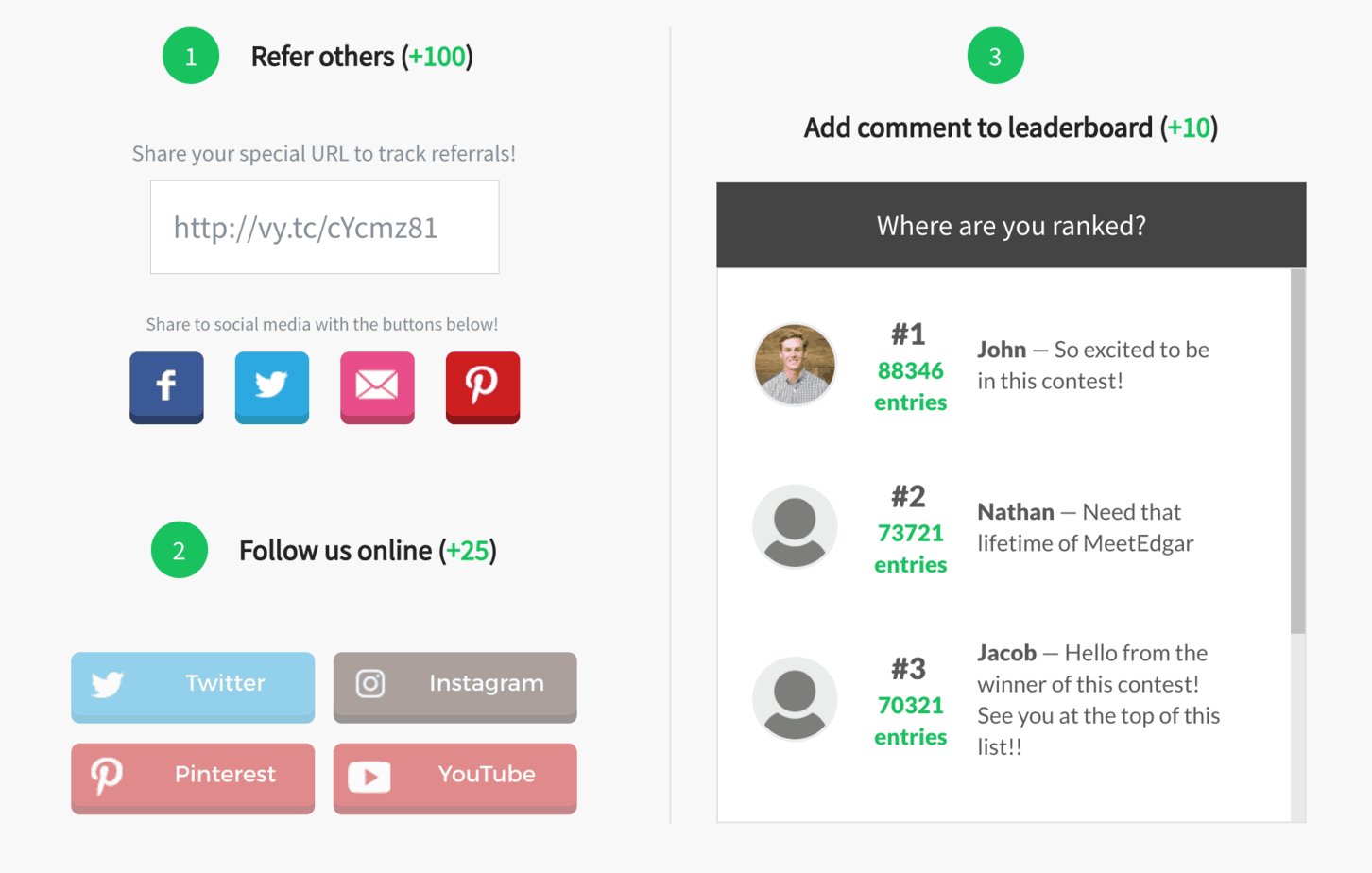 viral giveaway & leaderboard